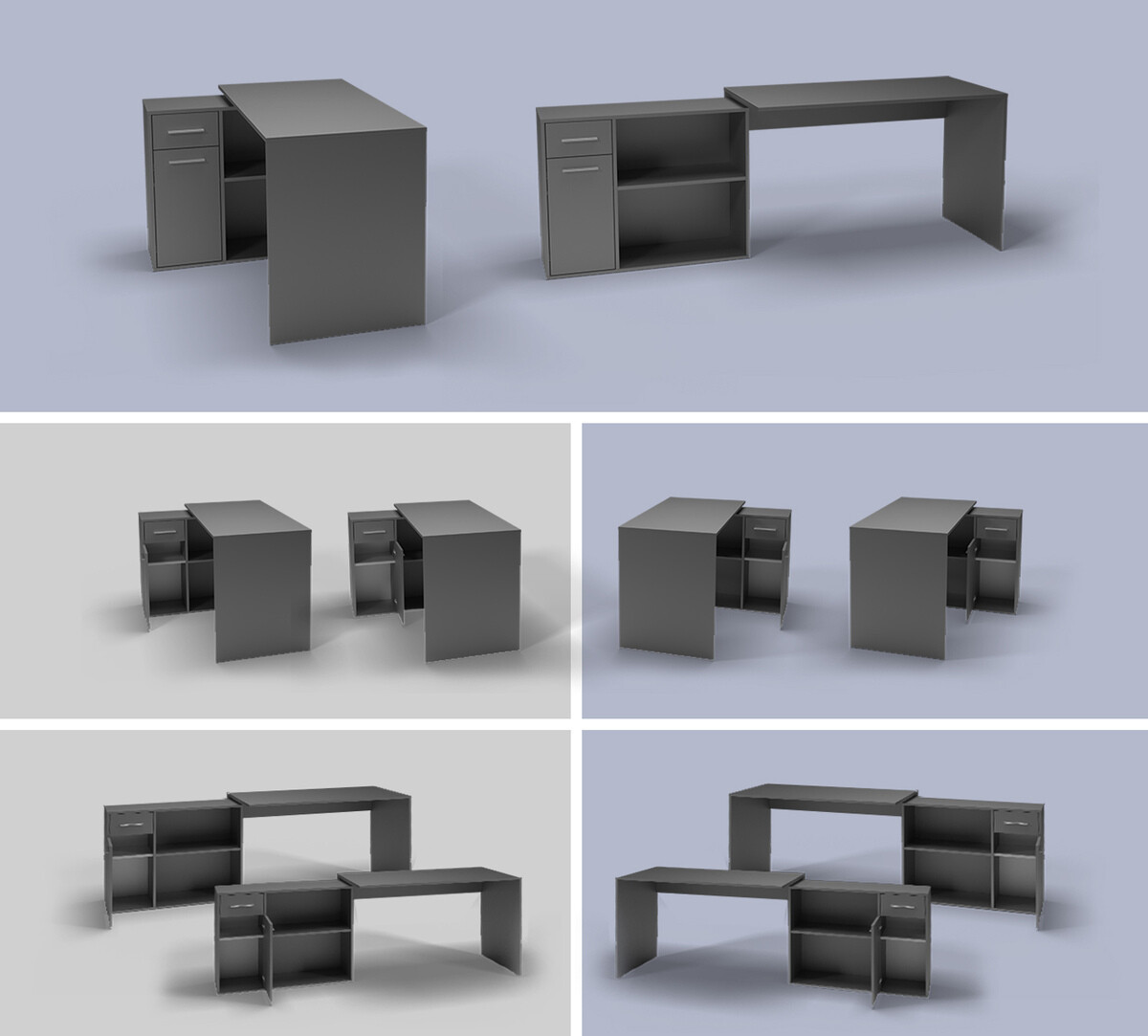 Ъглово офис бюро Bristol 139 (Бял)