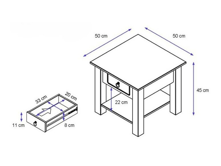 Помощна масичка Denton 121 (Бял)