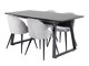Маса и столове за трапезария Dallas 1609 (Сив + Черен)