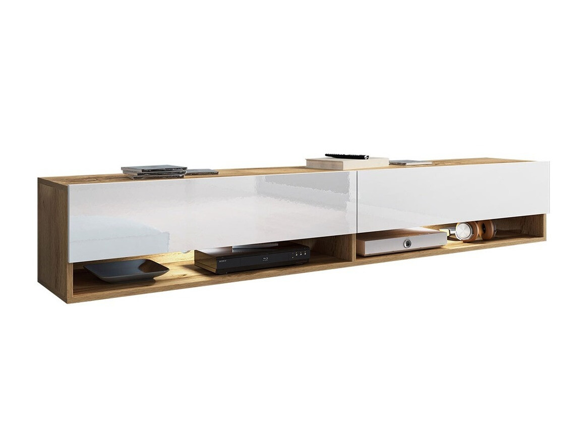 ТВ шкаф Sarasota 119 (Дъб уотан + Бял гланц)