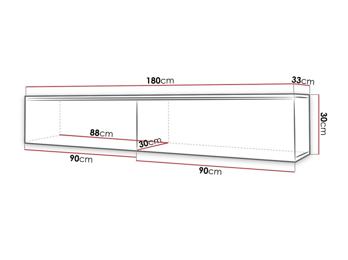 ТВ шкаф Scientia I (Бял + Бял гланц)