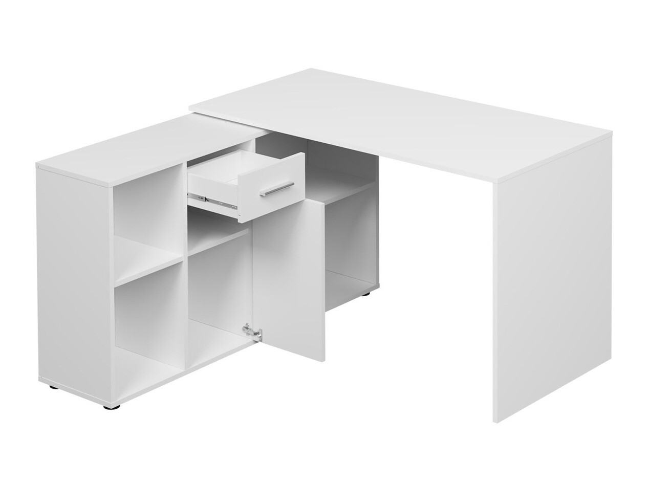 Ъглово офис бюро Bristol 122 (Бетон + Бял)