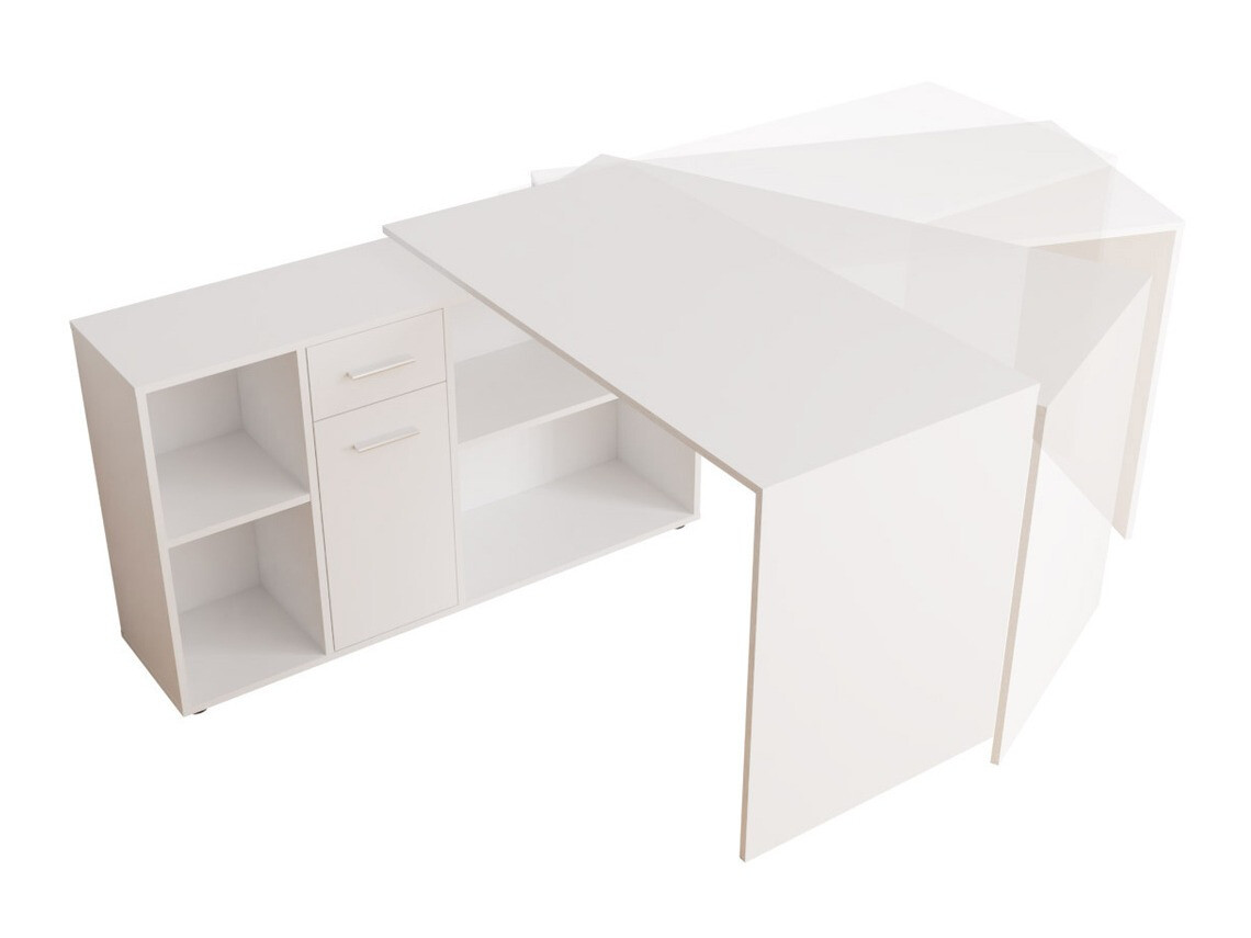 Ъглово офис бюро Bristol 122 (Бетон + Бял)