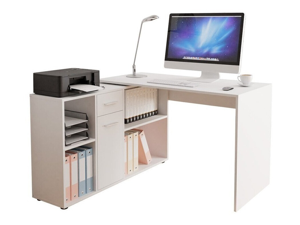 Ъглово офис бюро Bristol 122 (Бял)