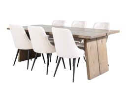 Маса и столове за трапезария Dallas 1807 (Черен + Бежов)