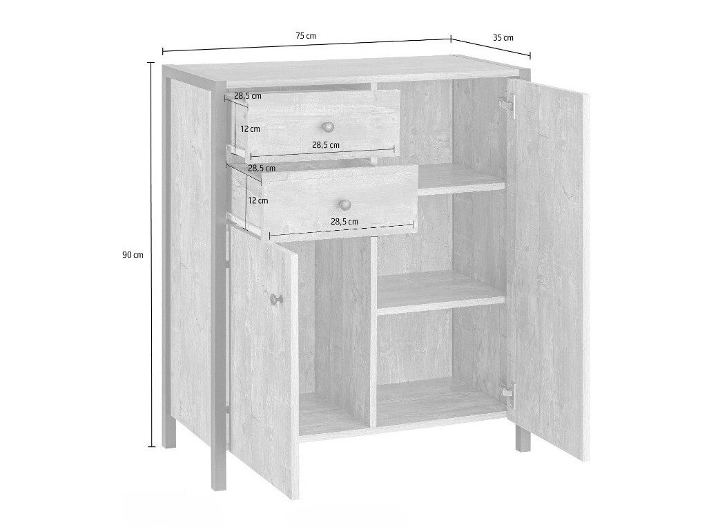 Стоящ шкаф за баня Larnovo 106