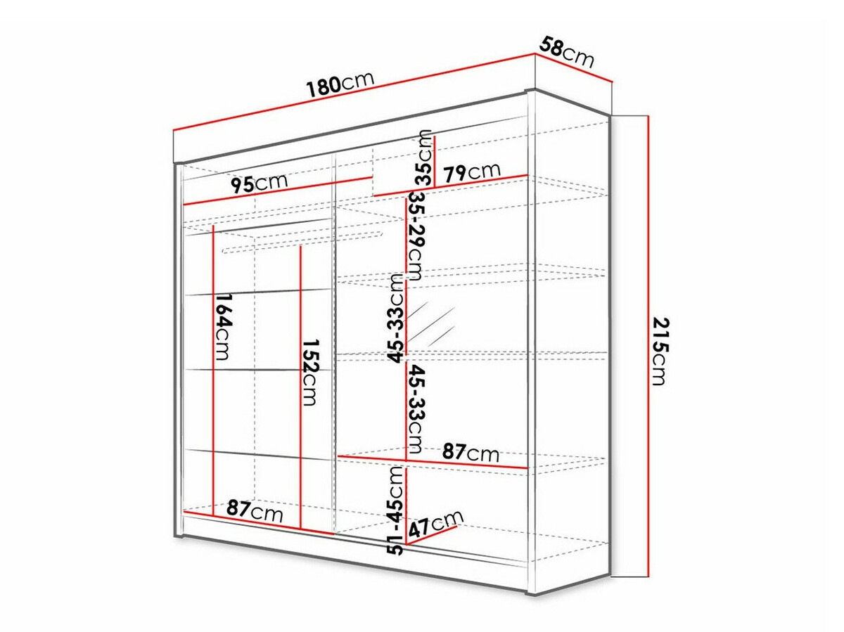 Гардероб Closico 142 (Черен + Бял)