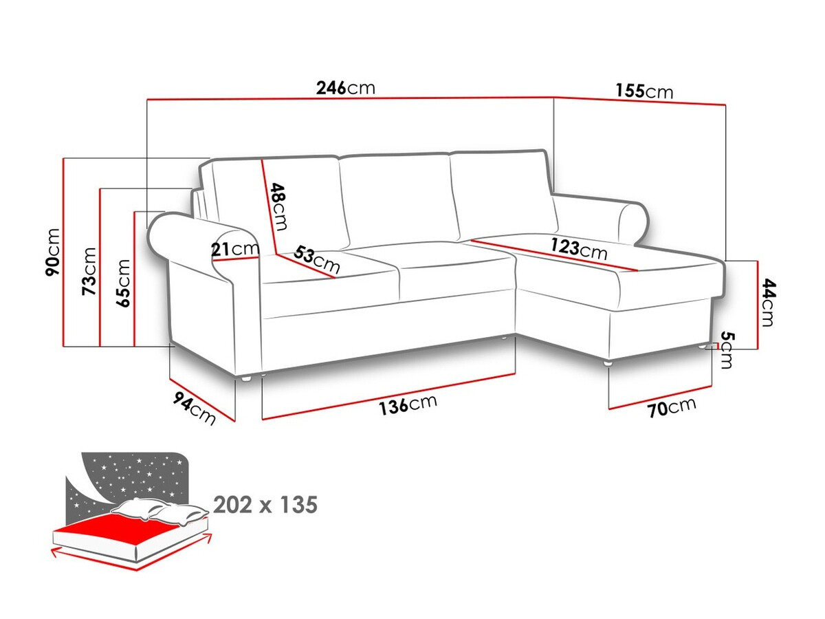 Ъглов диван Columbus 131 (Kronos 02)