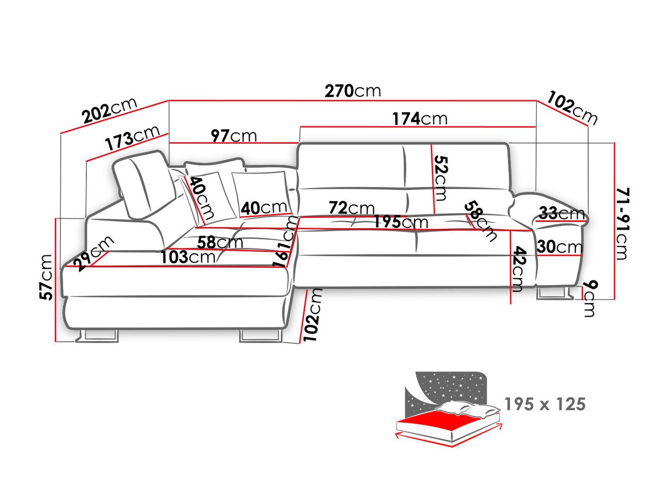Ъглов диван Comfivo Ruta II (Matana 19 + Matana 17)