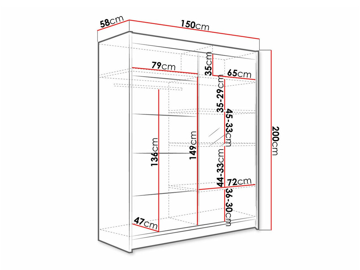 Гардероб Closico Vastor III (Сонома дъб)