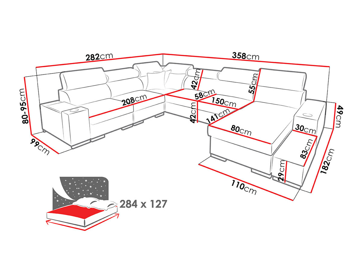 Ъглов диван Pearland 105 (Ekj 01 + Luxo 6601 + Evo 32)