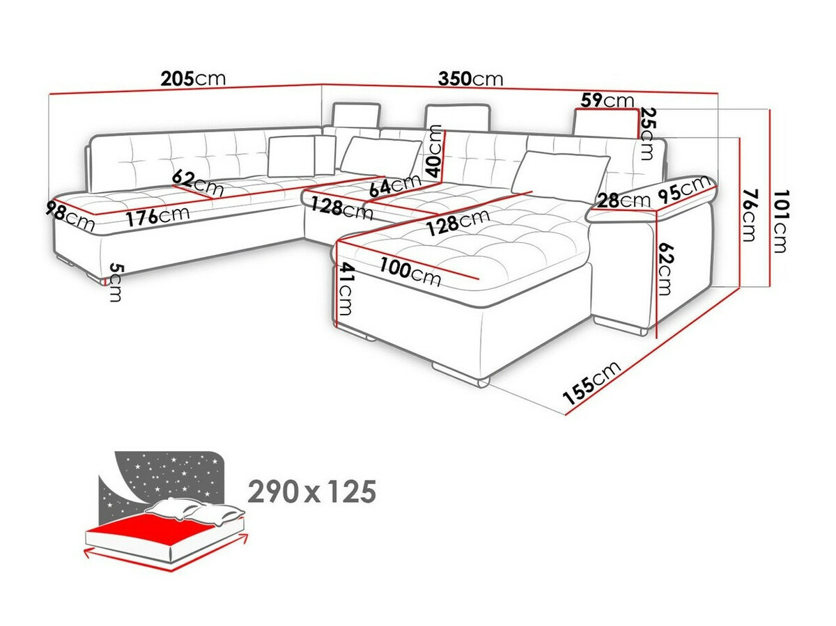 Ъглов диван Comfivo 127 (Десен)