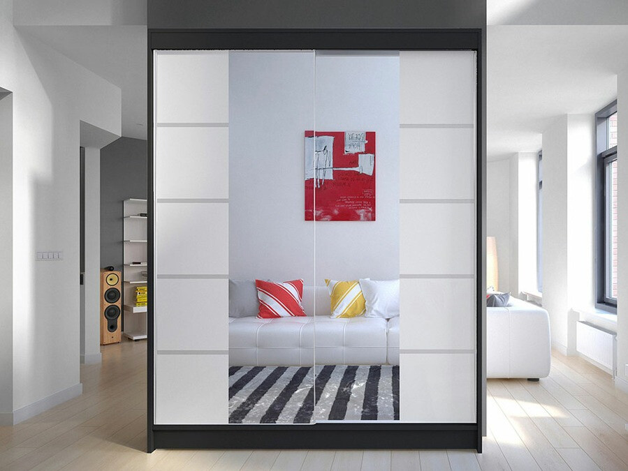 Гардероб Closico Vastor V (Черен + Бял)