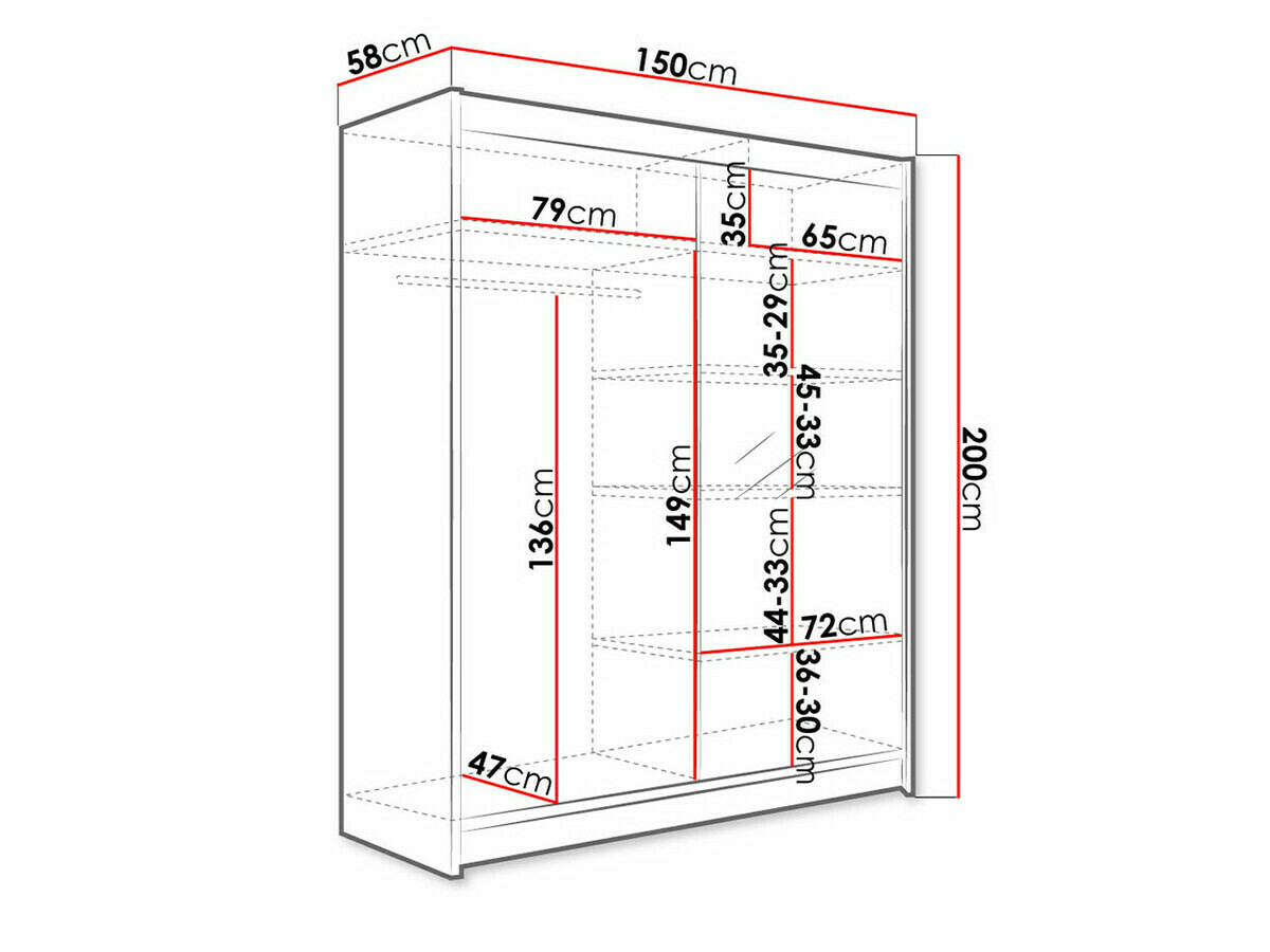 Гардероб Closico 140 (Черен)