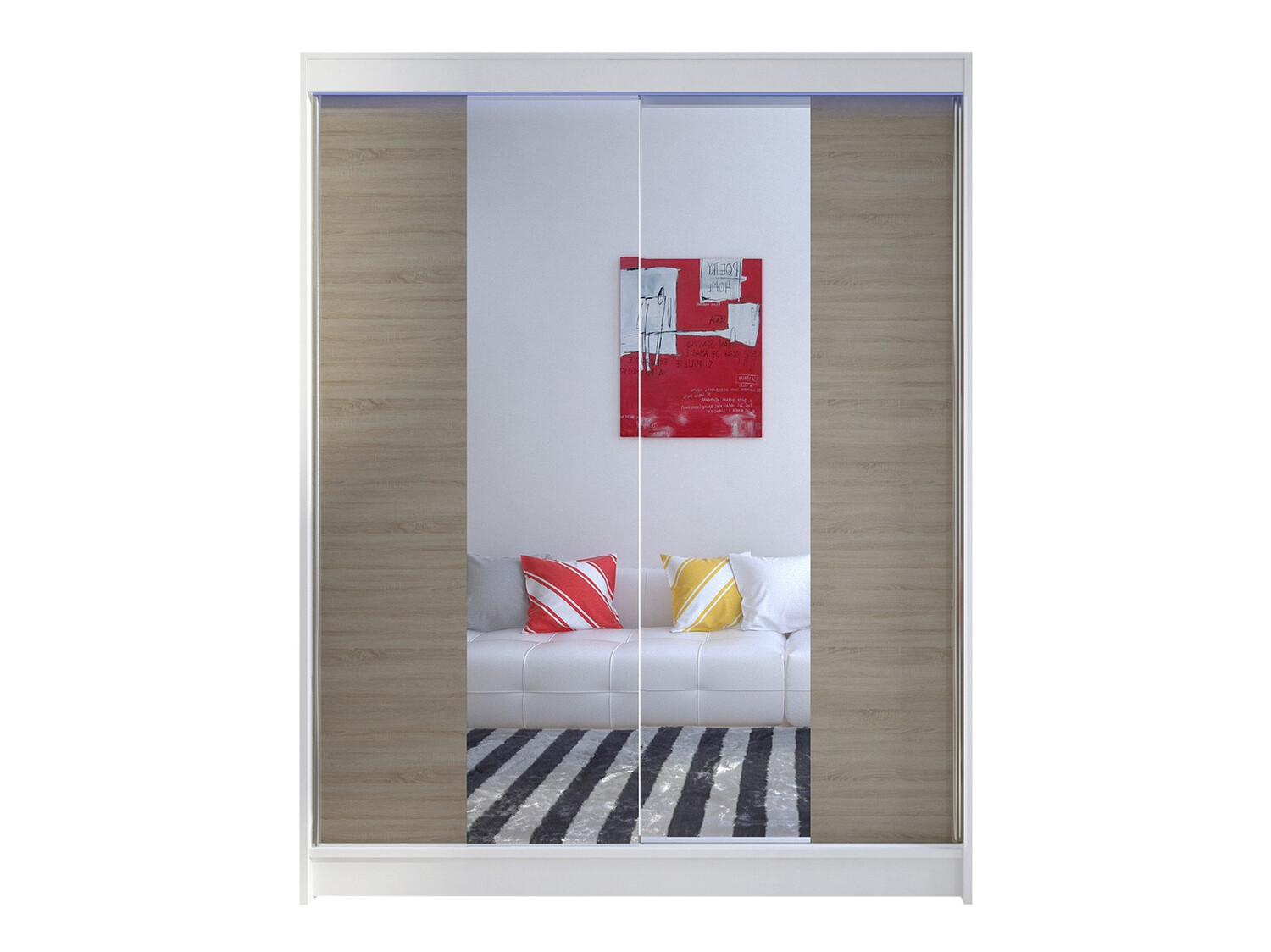 Гардероб Closico Vastor II (Бял + Сонома дъб)