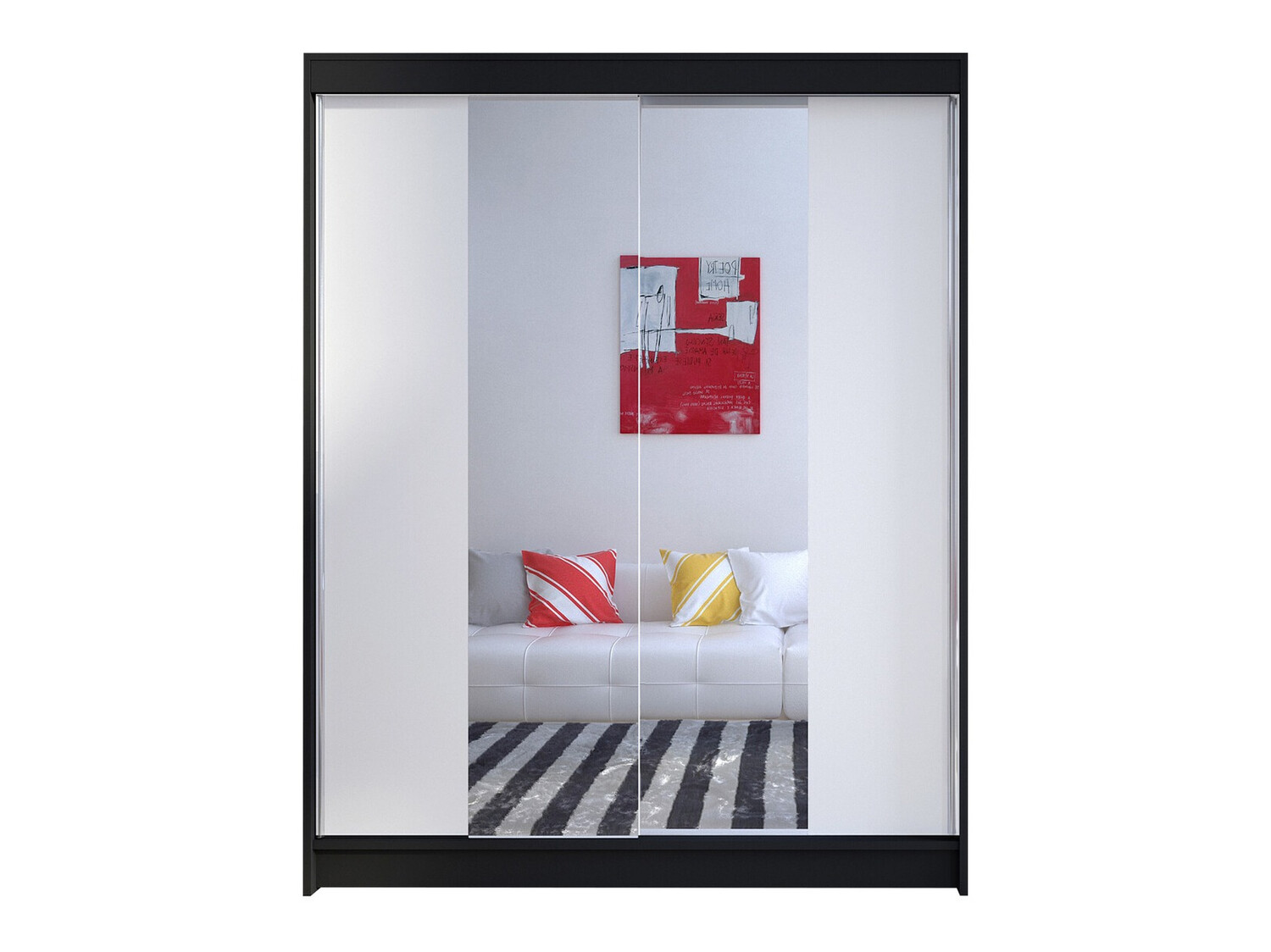 Гардероб Closico Vastor II (Черен + Бял)