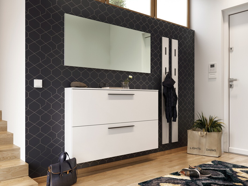 Шкаф за обувки Felelmo 101 (Бял)