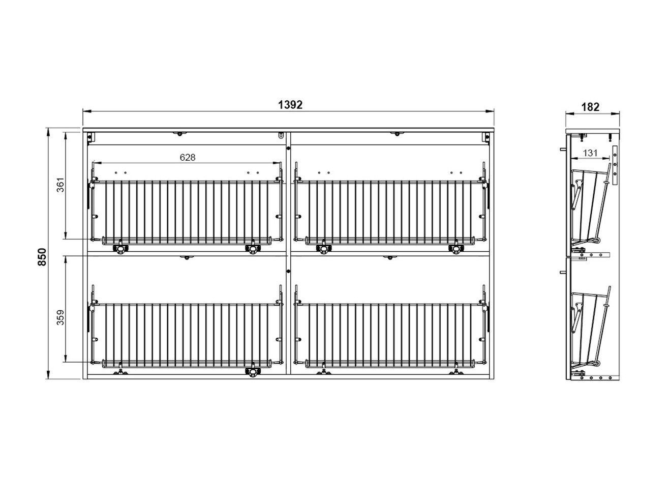Шкаф за обувки Felelmo 101 (Бял)