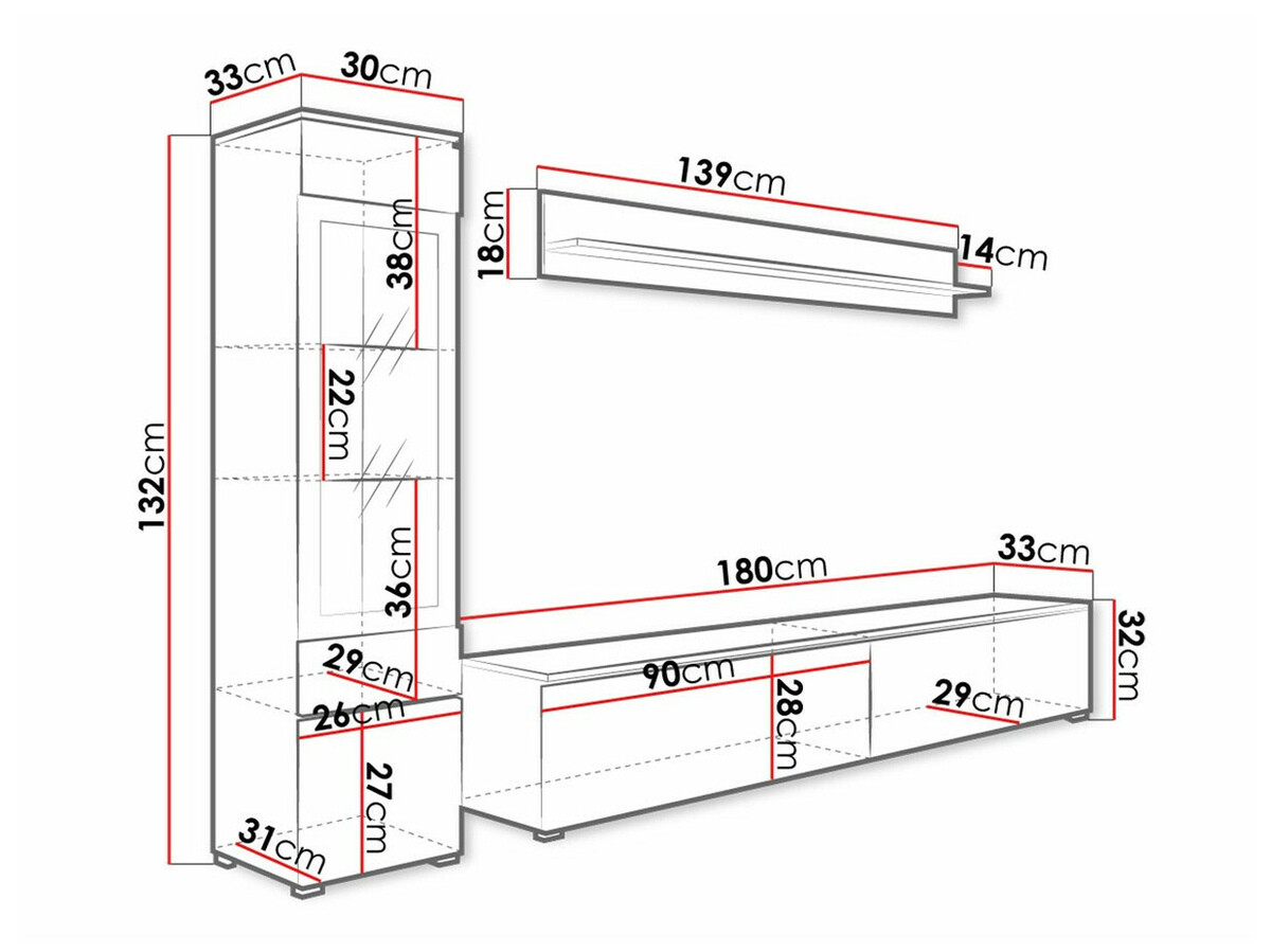 Комплект за хол Sarasota 125 (Дъб уотан)