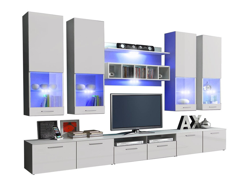 Комплект за хол Caelum (Бял + Бял гланц)