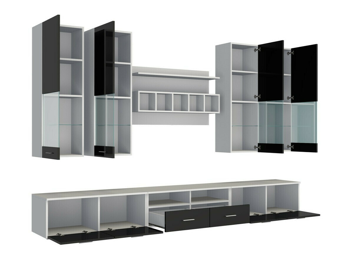 Комплект за хол Caelum (Бял + Бял гланц)