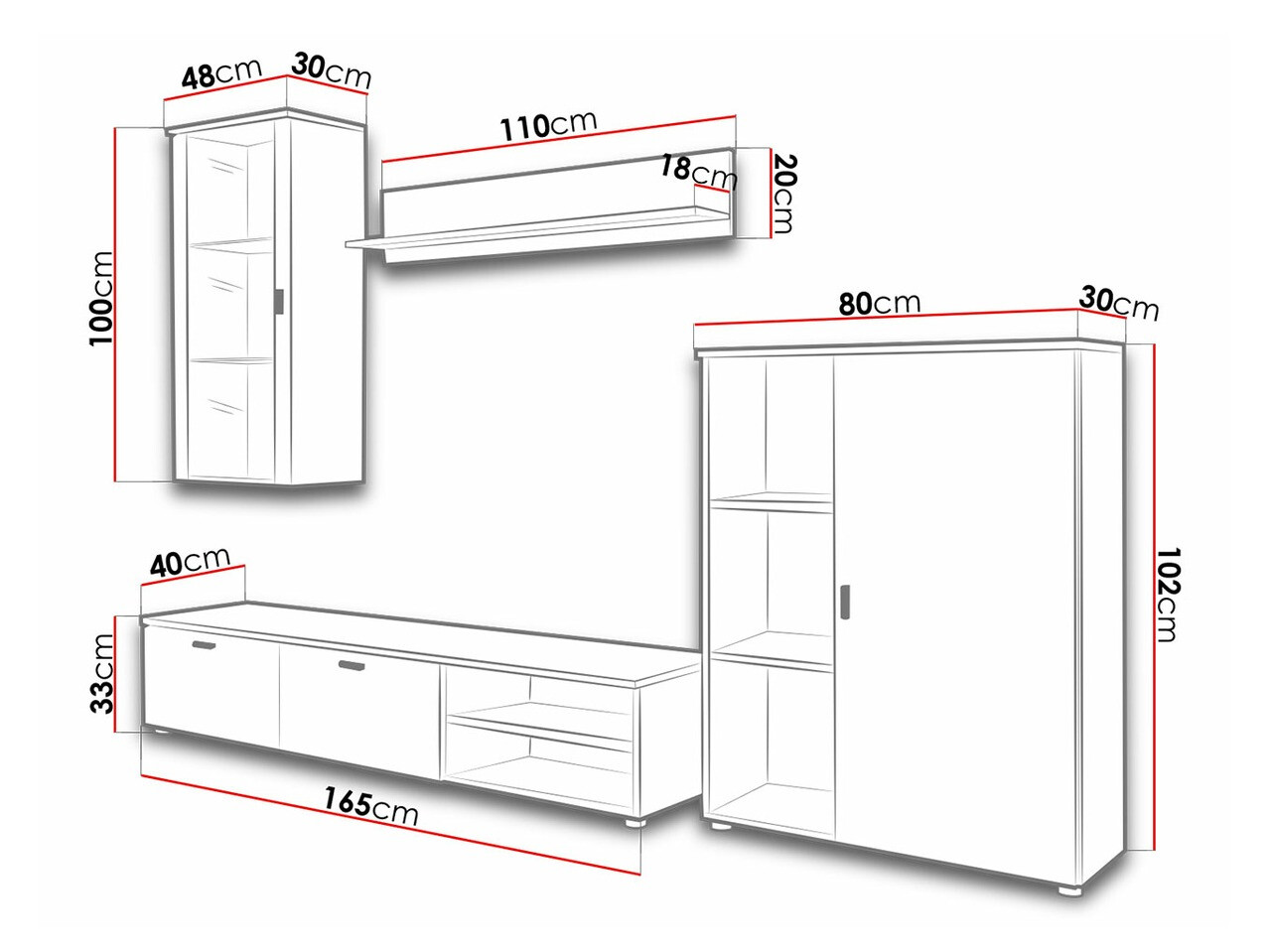 Комплект за хол Toledo 100 (Сонома дъб)