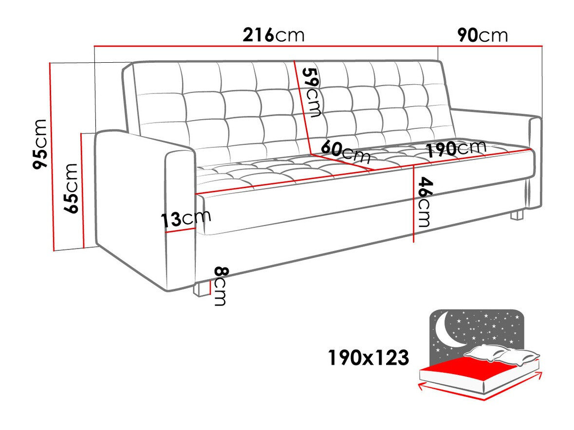 Разтегателен диван Decatur 105 (Amor Velvet 4311)