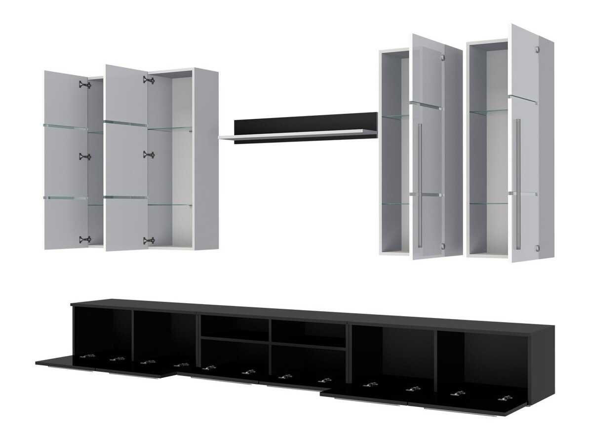 Комплект за хол Flos (Бял + Бял гланц)