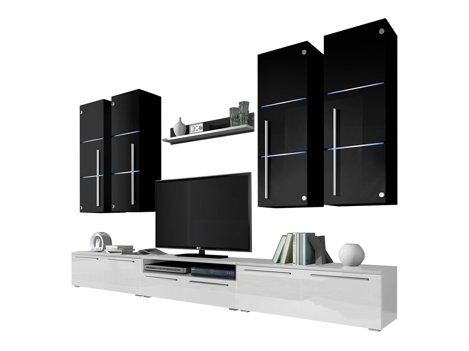 Комплект за хол Flos (Бял + Бял гланц)