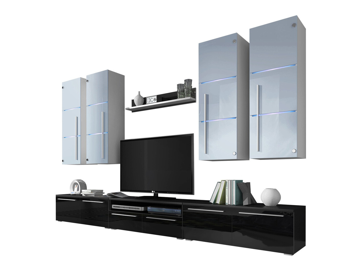 Комплект за хол Flos (Черен + Черен гланц)