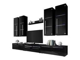 Комплект за хол Nashville 102 (Черен + Черен гланц)