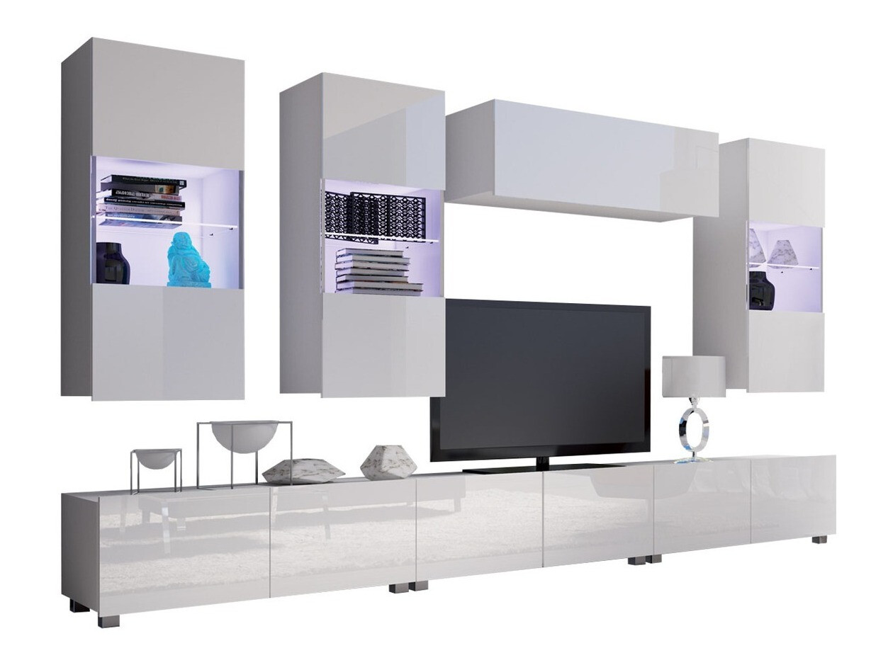 Комплект за хол Remus XI (Бял + Бял гланц)