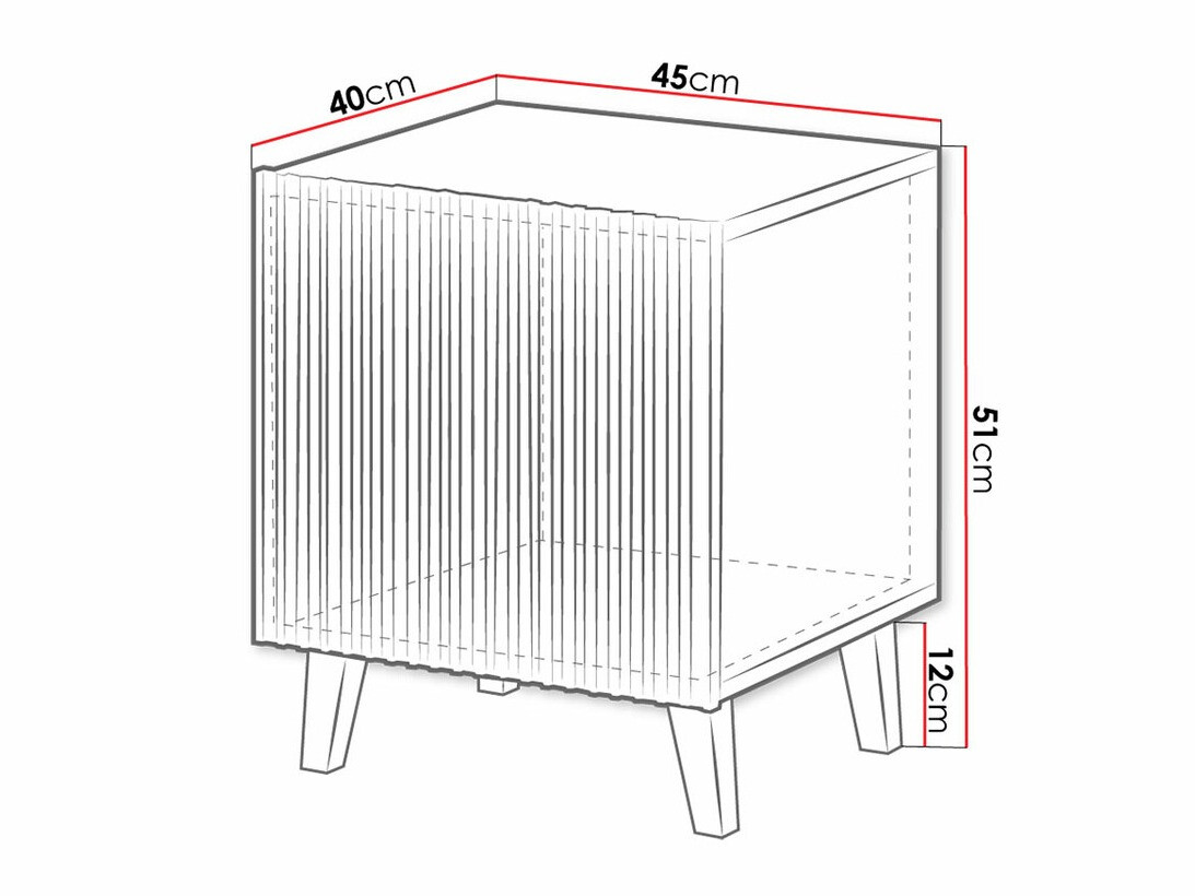 Нощно шкафче Dicto (Черен + Златно) (2бр.)