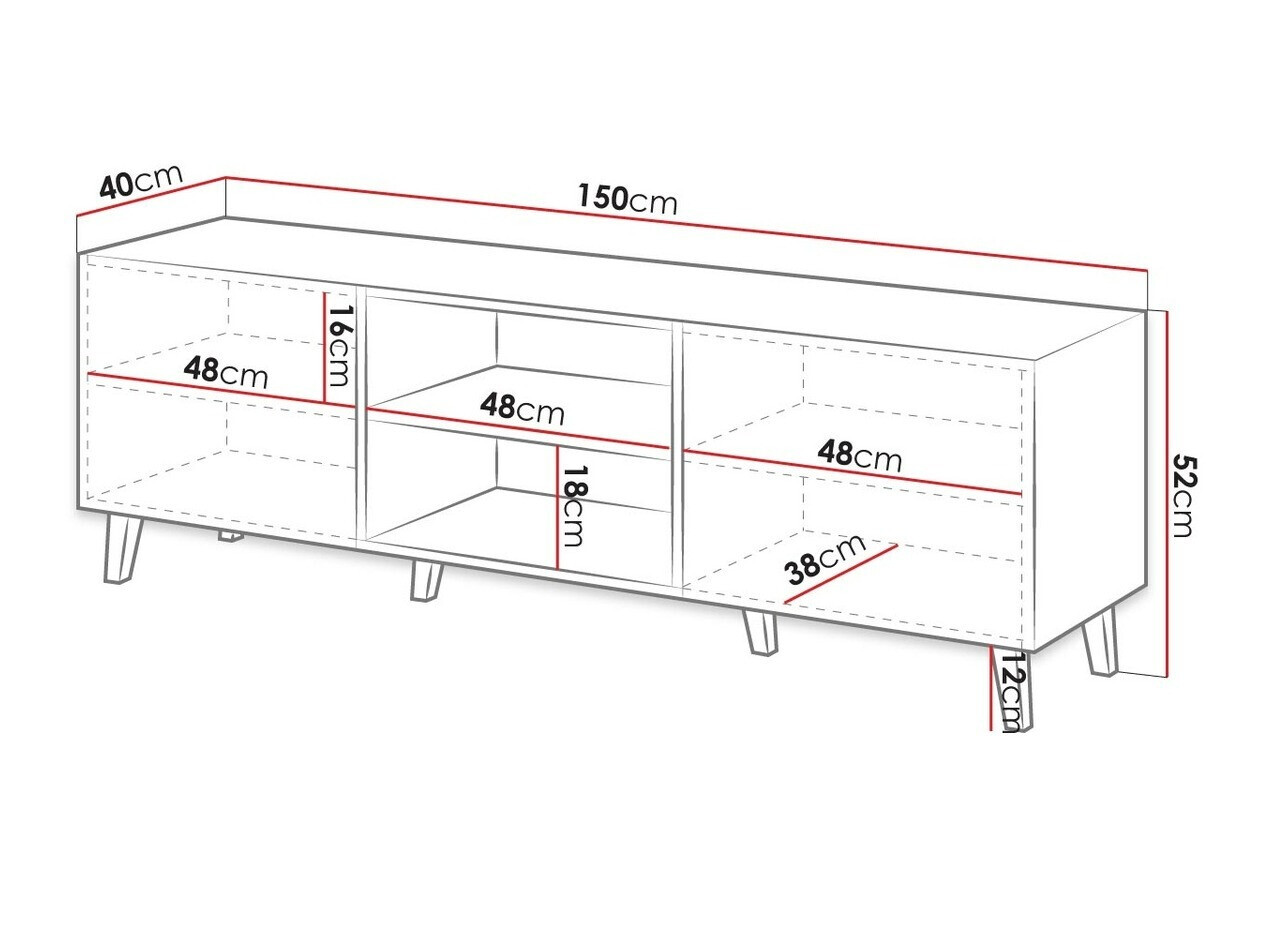 ТВ шкаф Dicto (Бял + Черен)