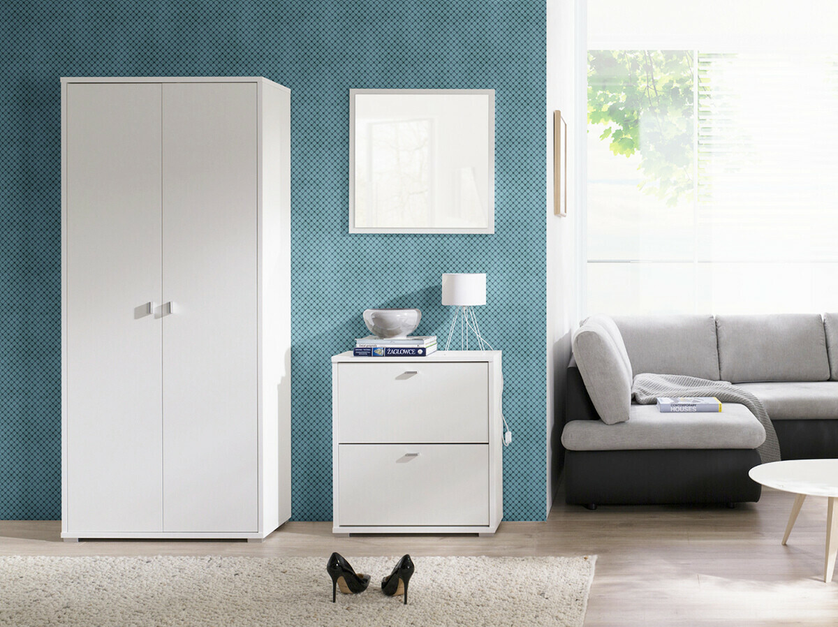 Шкаф за обувки Fenmora 101 (Бял)