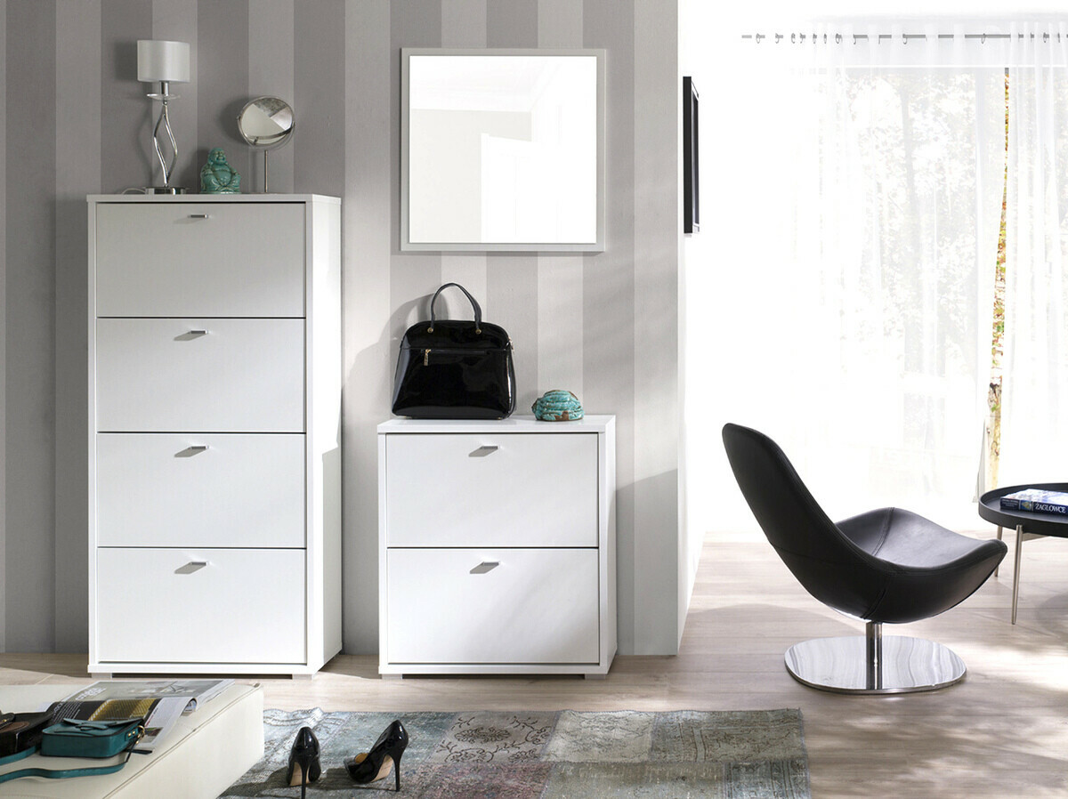 Шкаф за обувки Fenmora 101 (Бял)