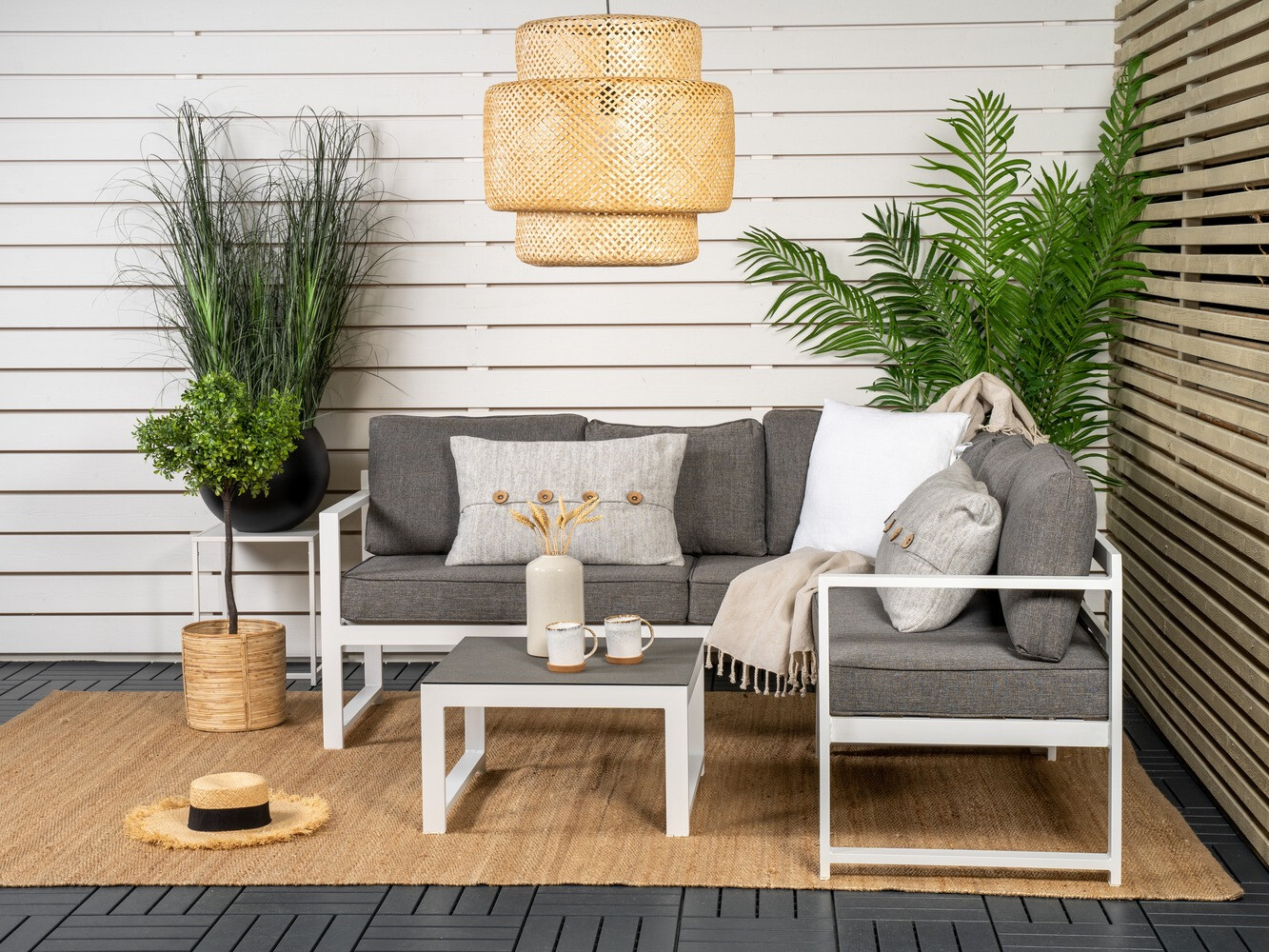 Градински комплект Dallas 773 (Бял + Сив)