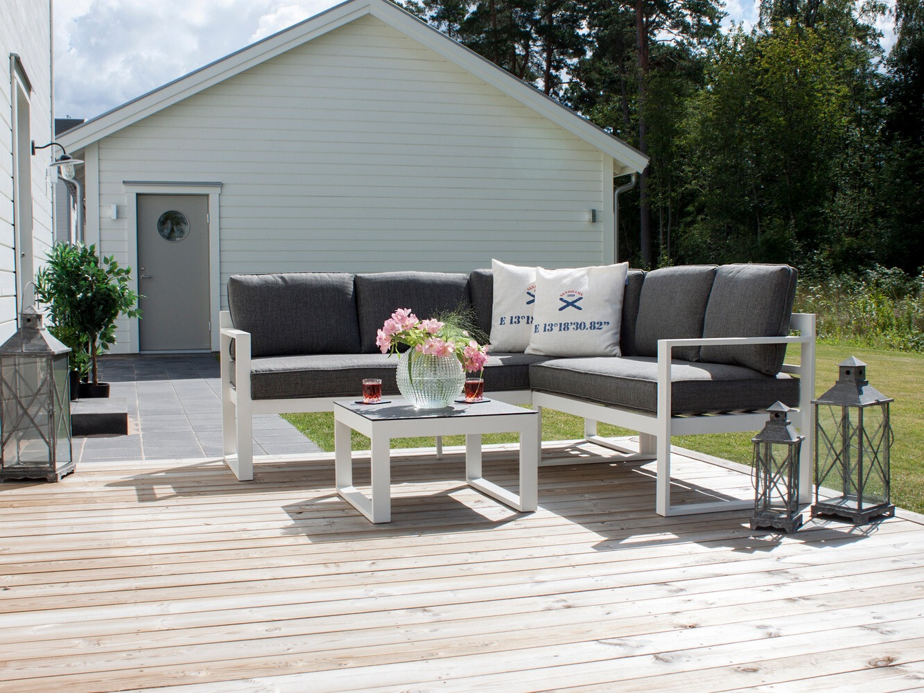 Градински комплект Dallas 773 (Бял + Сив)