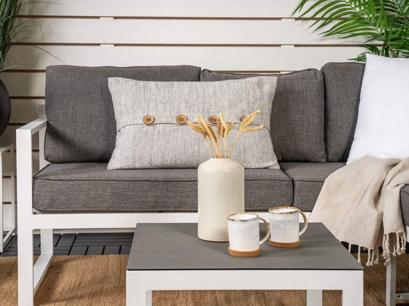 Градински комплект Dallas 773 (Бял + Сив)