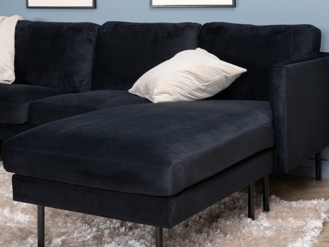 Ъглов диван Fercame 102 (Черен)