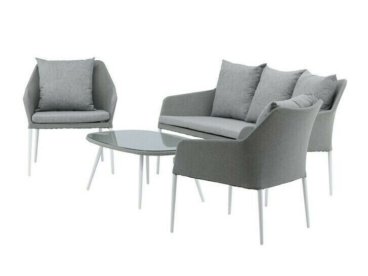 Градински комплект Dallas 3116 (Светло сив + Бял)