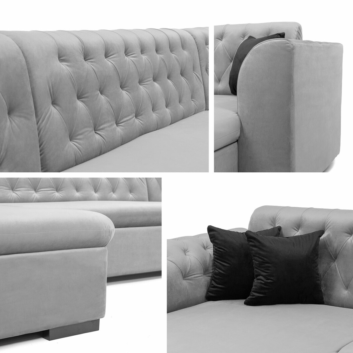 Chesterfield ъглов диван Comfivo 255 (Magic Velvet 2219 + Magic Velvet 2217)
