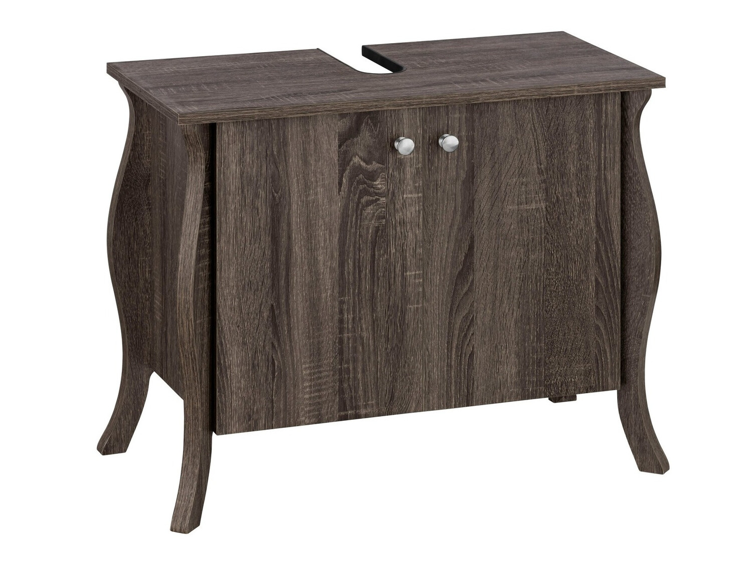 Стоящ шкаф за баня за мивка Ophtole 100 (Сив дъб)