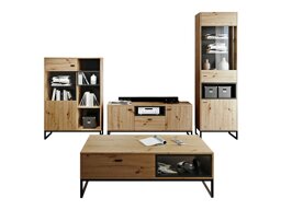 Комплект за хол Baltesi 108 (Artisan дъб + Черен)