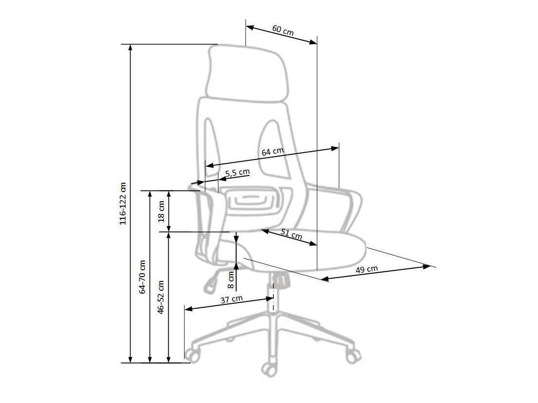Офис стол Houston 1080 (Черен)