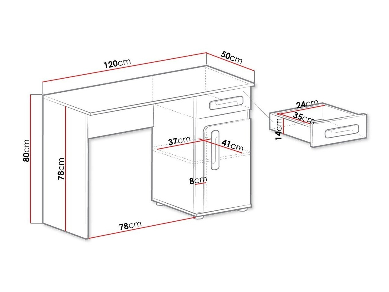 Офис бюро Aviseve 100 (Антрацит + Бял)