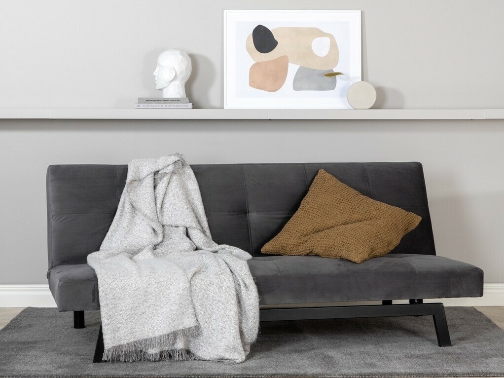 Разтегателен диван Dallas 1710 (Тъмно сив + Черен)