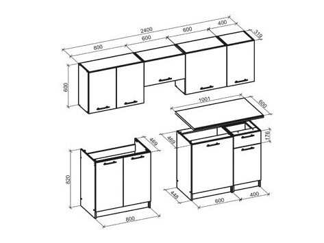 Комплект за кухня Houston 856 (Дъб уотан + Антрацит)