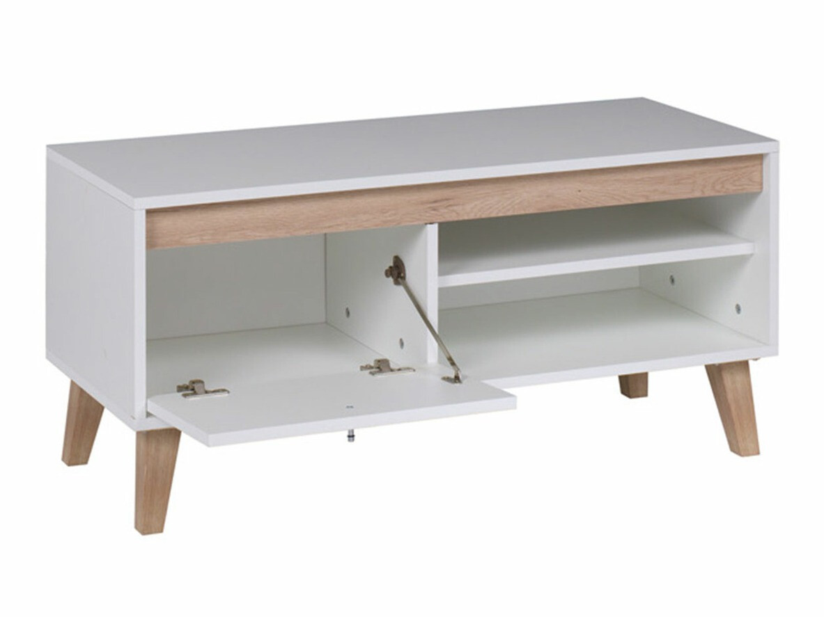 Комплект за хол Delbene 117 (Светъл San Remo дъб + Матов бял)