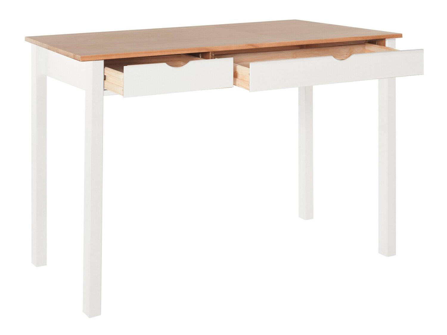 Офис бюро Denton 136 (Бял + Ярък дърво)